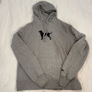 The Black Dog Super Soft Gray Hoodie with Classic Logo | Men's Medium